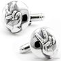 Sterling Silver Peace Sign Hands Cufflinks