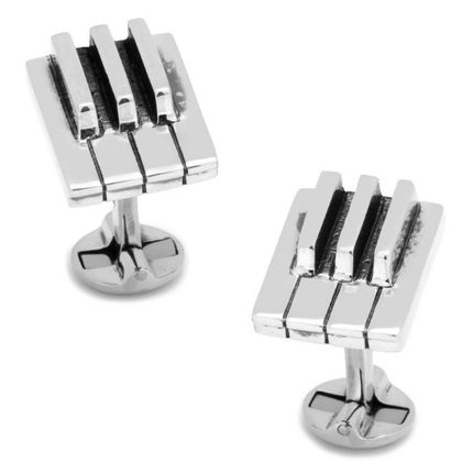 Sterling Silver Piano Key Cufflinks
