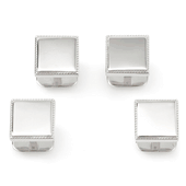 Sterling Silver Rope Square Studs
