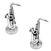 Sterling Silver Saxophone Cufflinks