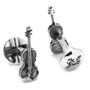 Sterling Silver Violin Cufflinks