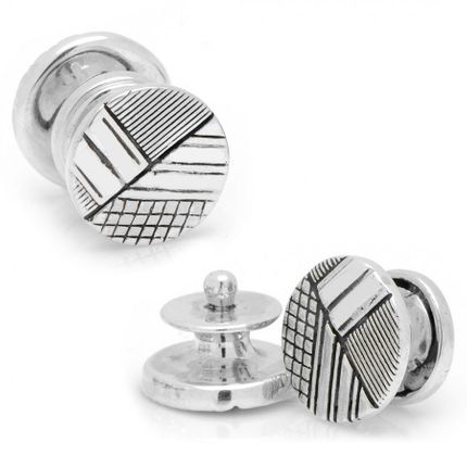 Sterling Vintage Snap Quadrant Cufflinks-CLI-RR-454-QD