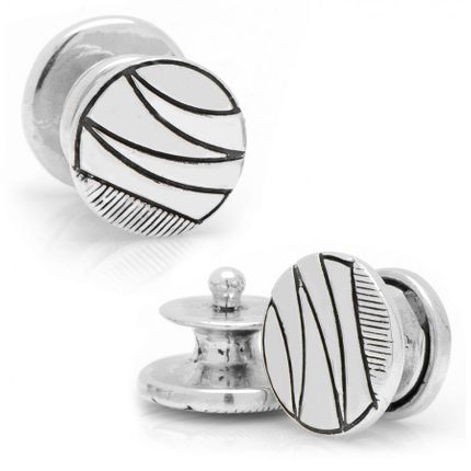 Sterling Vintage Snap Wave Cufflinks-CLI-RR-454-WV