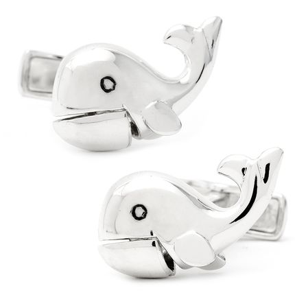 Sterling Whale with Moving Mouth Cufflinks