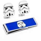 Stormtrooper Head Cufflinks and Money Clip Gift Set