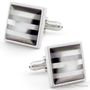 Stripes and Silver Cufflinks