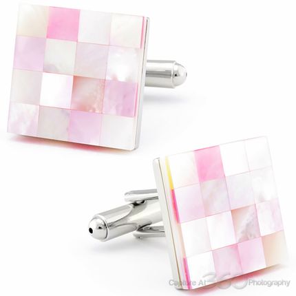 Stunning Pink Mother Of Pearl Cufflinks