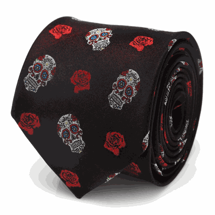 Sugar Skull Black Men's Tie