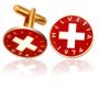 Swiss Red Cross Coin Cuff Links