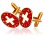 Swiss Red Cross Coin Cuff Links