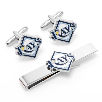 Tampa Bay Devil Rays Cufflinks And Tie Bar Gift Set