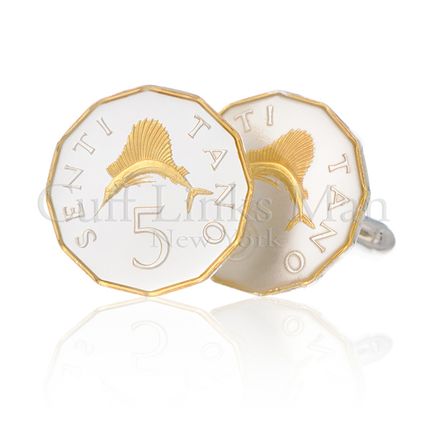 Tanzania 5-Sentia Swordfish Cufflinks