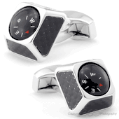 Tateossian Black Compass Mechanical Cufflinks