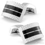 Tateossian Black Etched D-Shape Cufflinks