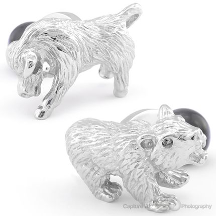 Tateossian Bull and Bear Animal Cufflinks