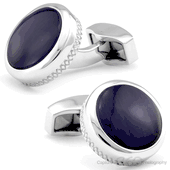 Tateossian Cushion Round Black Cufflinks
