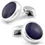 Tateossian Cushion Round Black Cufflinks