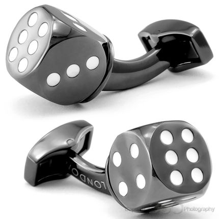 Tateossian Dice Gunmetal Cufflinks