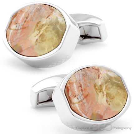 Tateossian Fossil Fossilized Wood Cufflinks