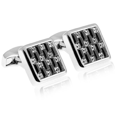 Tateossian Interlock Black Cufflinks