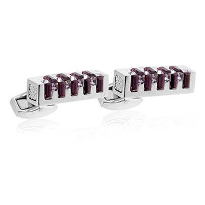 Tateossian Interlock Rect Purple Cufflinks