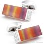 Tateossian Pink And Red Tablet Striped Cufflinks