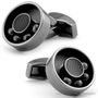 Tateossian Roto Moto Round Gun Metal Cufflinks