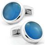 Tateossian Round Cushion Blue Cufflinks