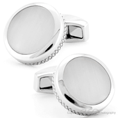 Tateossian Round Cushion White Cufflinks