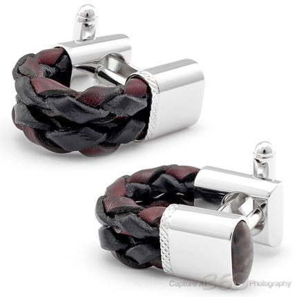 Tateossian RT Scoubidou Brown+Black Cufflinks