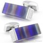 Tateossian Shades Of Blue Tablet Striped Cufflinks