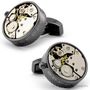 Tateossian Skeleton Movement Gun Metal Cufflinks
