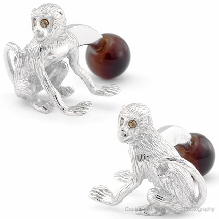 Tateossian Starry Eyed Monkey Cufflinks