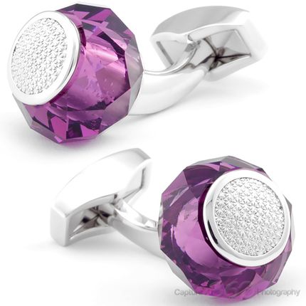 Tateossian SW Rolling Rock Purple Cufflinks