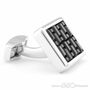 Tateossian Swarovskli Interlock Square Jet Cufflinks