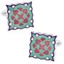 Teal and Purple Deco Bloom Cufflinks