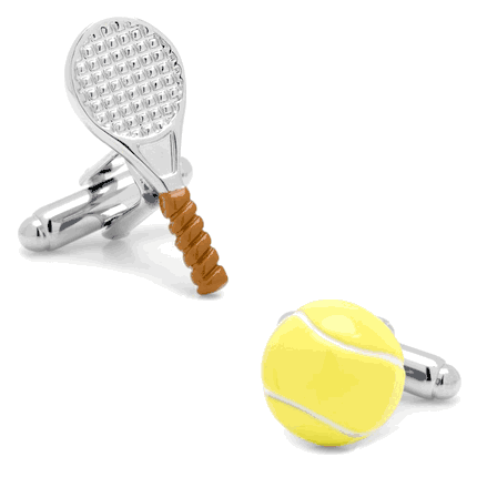 Tennis Ball and Racket Cufflinks