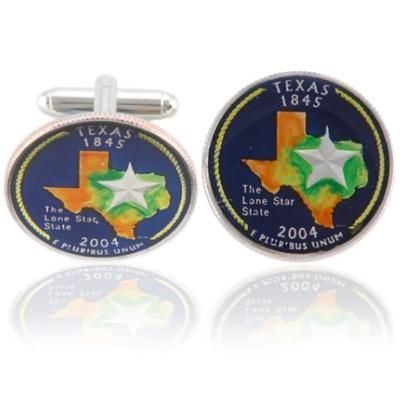 Texan Quarter Coin Cuff Links