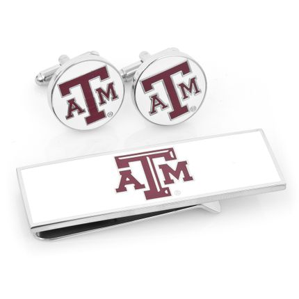 Texas A And M Aggies Cufflinks And Money Clip Gift Set