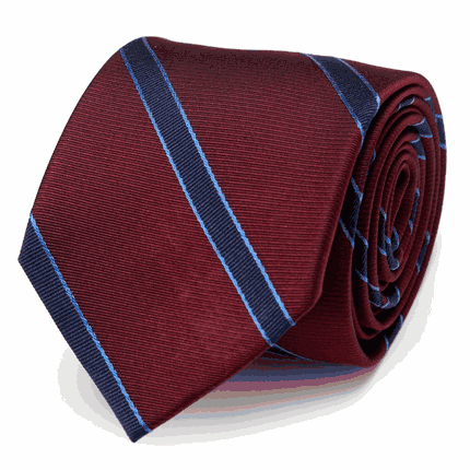 The Phillip Tie (Burgundy Stripe Men's Tie)