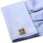 Tiger's Eye and Black MOP Chevron Cufflinks