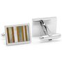 Tiger's Eye and Black MOP Vertical Stripes Cufflinks