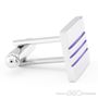 Traditional Rectangular Plum Striped Cufflinks