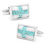 Turquoise & MOP Cross Roads Cufflinks