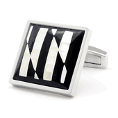 Tuxedo Stripe Tile Inlaid Cufflinks