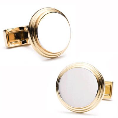Two Tone Engravable Cufflinks
