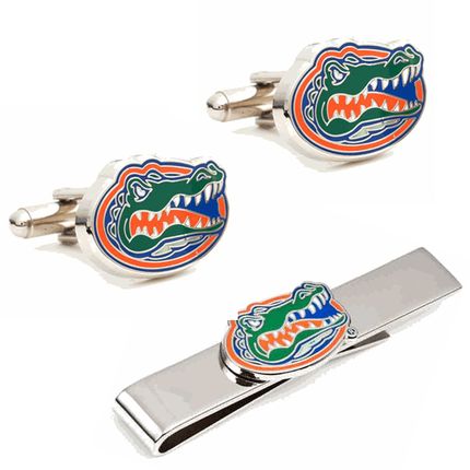 University Of Florida Cufflinks And Tie Bar Gift Set