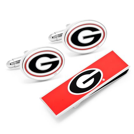 University Of Georgia Bulldogs Cufflinks And Money Clip Gift Set