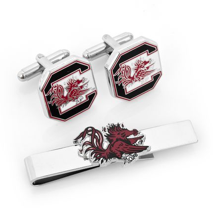 University Of South Carolina Gamecocks Cufflinks And Tie Bar Gift Set