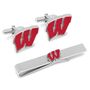 University of Wisconsin Badgers Cufflinks and Tie Bar Gift S